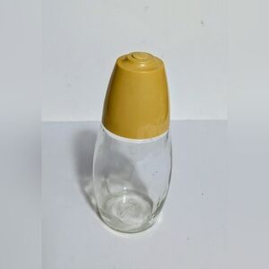 Gemco Glass Sugar Dispenser with Beige Almond Cap Vintage Retro USA